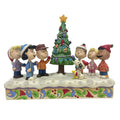 Jim Shore Peanuts Gang With Light-Up Musical Christmas Tree Figurine, 8"