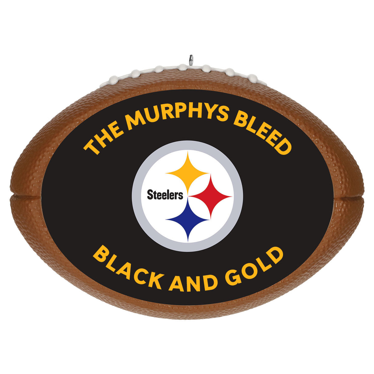 NFL Pittsburgh Steelers Football Personalized Ornament, Custom Text