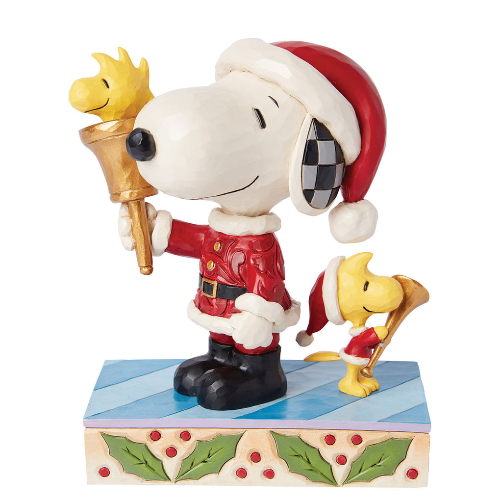 Jim Shore Peanuts Snoopy and Woodstock Santas Figurine, 6.1"