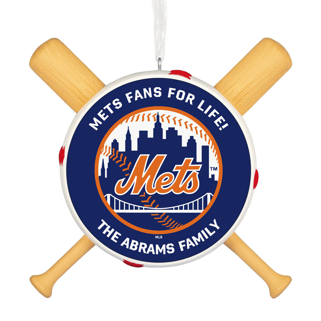 MLB New York Mets™ Baseball Personalized Ornament, Custom Text