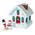Magic Snowman Village Musical Christmas House and Carolers Tabletop Decorations With Light, Set of 2