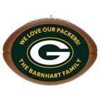 NFL Green Bay Packers Football Personalized Ornament, Custom Text
