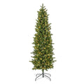 6.5 ft Pre-Lit Natural Cut Narrow Saginaw Spruce Christmas Tree with 300 Color-Changing LED Lights