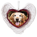 Forever Loved Memorial Heart and Angel Wings Personalized Ornament, Custom Photo