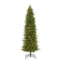 7.5 ft Pre-Lit Natural Cut Narrow Saginaw Spruce Christmas Tree with 450 Color-Changing LED Lights
