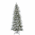 7.5 ft Pre-Lit Natural Cut Flocked Spruce Christmas Tree with 500 Warm White LED Lights and 2270 Tips