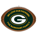 NFL Green Bay Packers Football Personalized Ornament, Custom Text