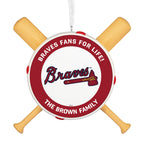 MLB Atlanta Braves™ Baseball Personalized Ornament, Custom Text