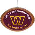 NFL Washington Commanders Football Personalized Ornament, Custom Text