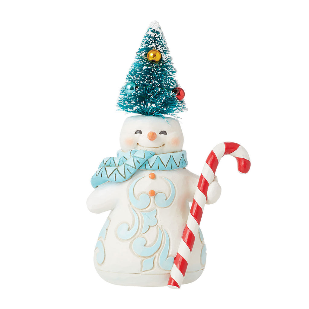 Jim Shore Snowman With Mini Tree Hat Figurine, 5.7"
