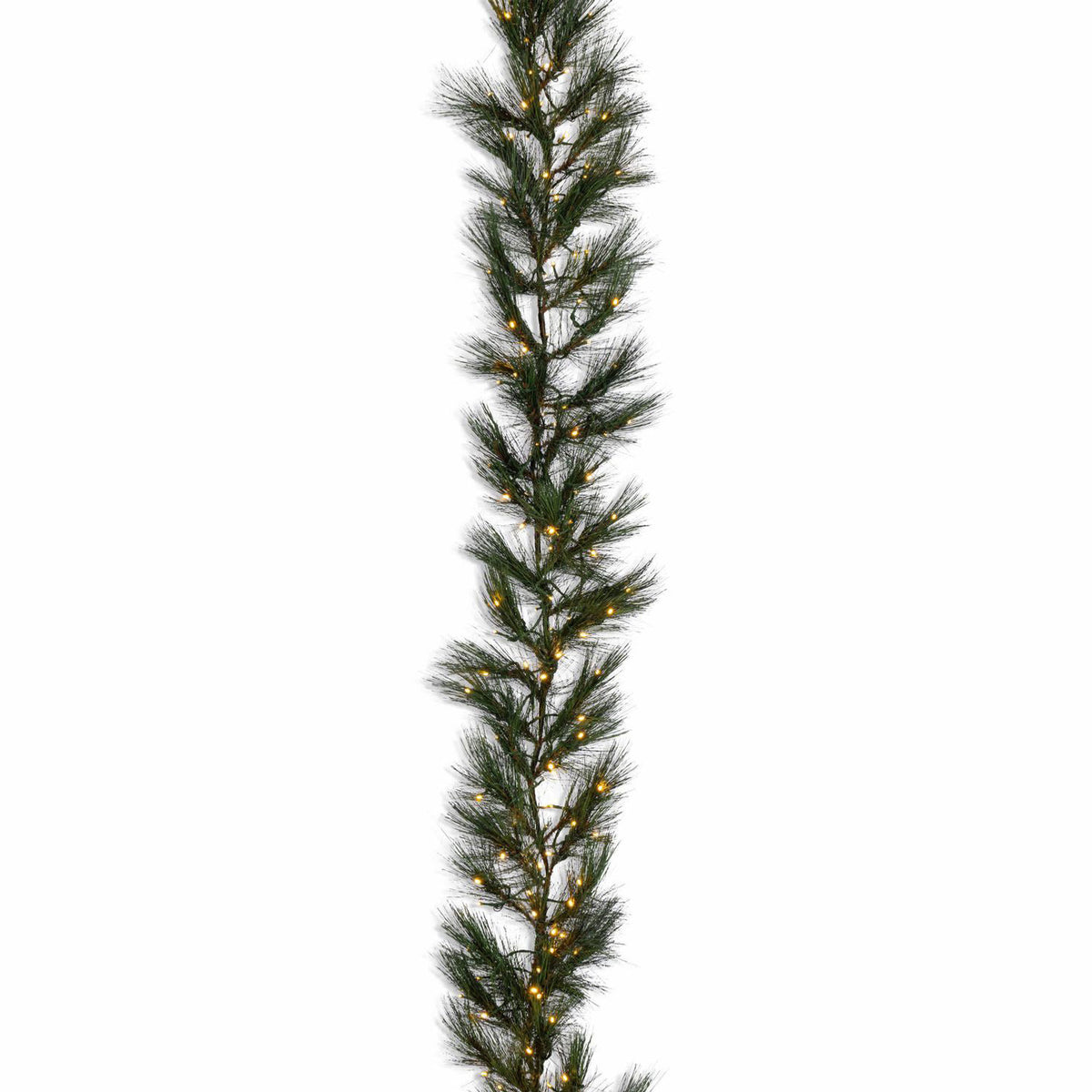 9 ft Pre-Lit Scandi Hard Needle Christmas Garland with 250 Warm White LED Lights