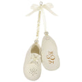 Baby’s First Christmas Monogram Booties Porcelain Personalized Ornament, Custom Text