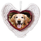 Forever Loved Memorial Heart and Angel Wings Personalized Ornament, Custom Photo