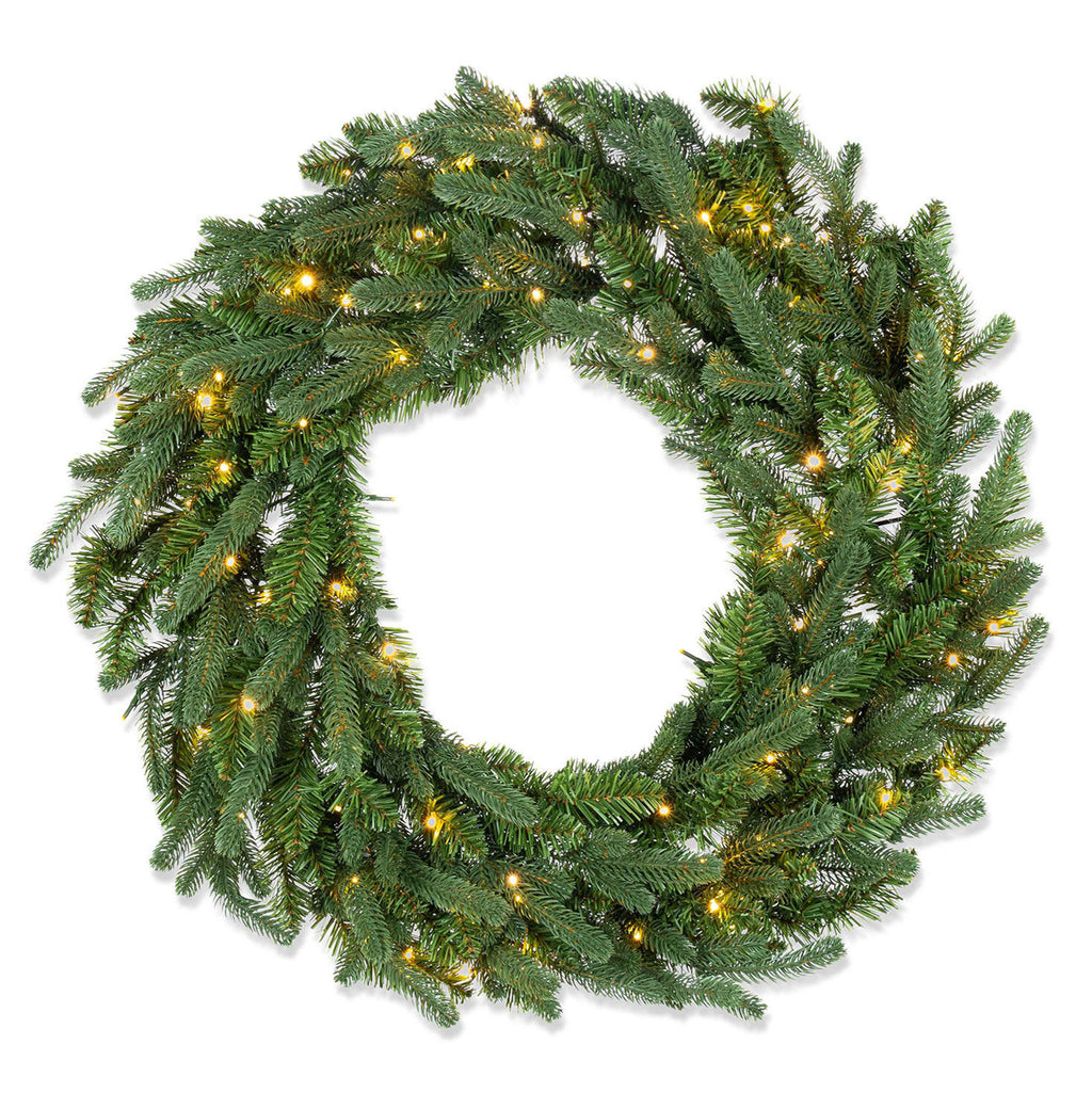 Natural Cut "Hallmark" Fir Wreath 30" 200 LED Lights