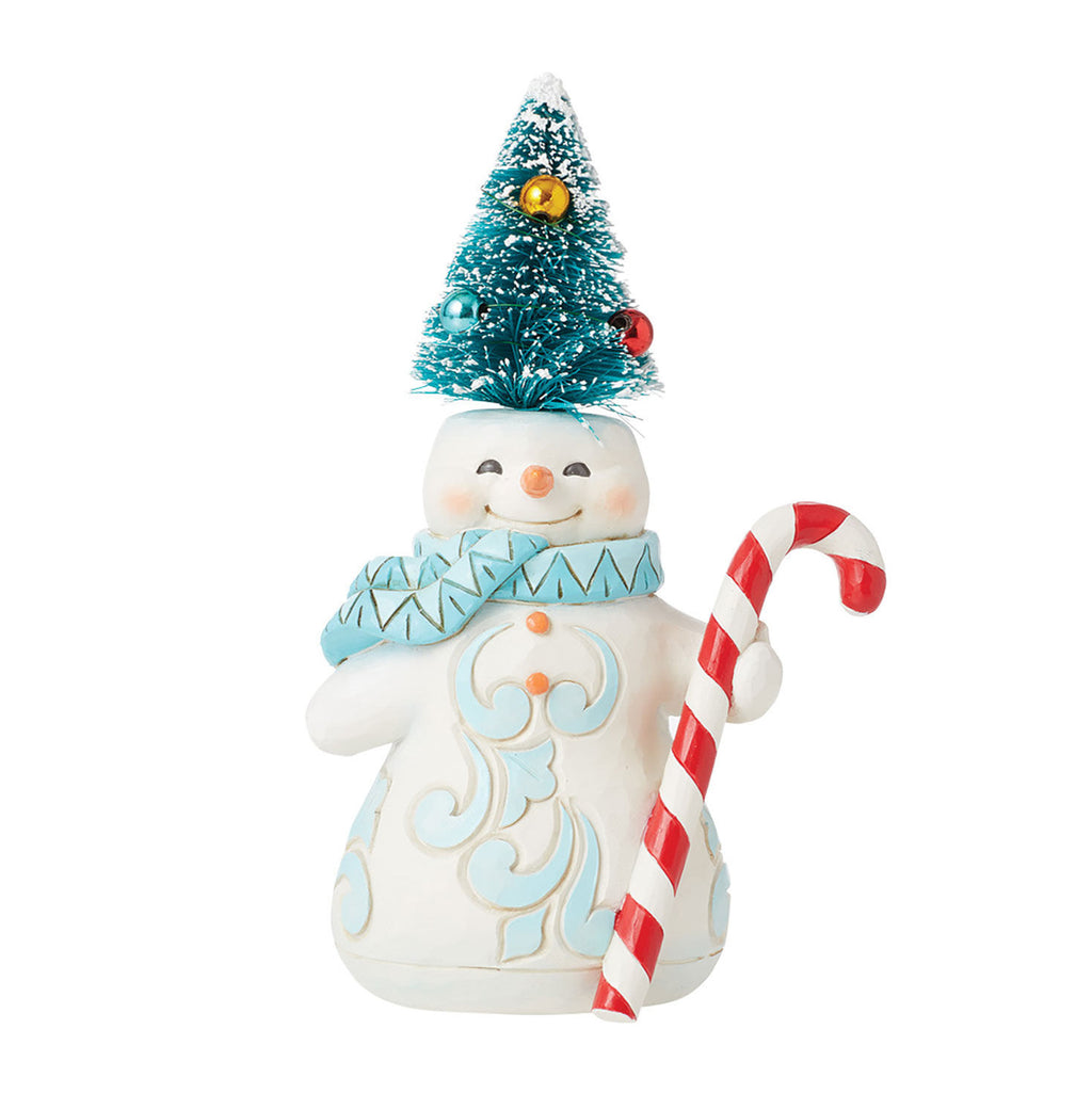 Jim Shore Snowman With Mini Tree Hat Figurine, 5.7"