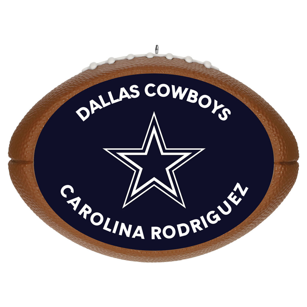 NFL Dallas Cowboys Football Personalized Ornament, Custom Text