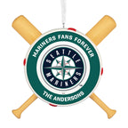 MLB Seattle Mariners™ Baseball Personalized Ornament, Custom Text