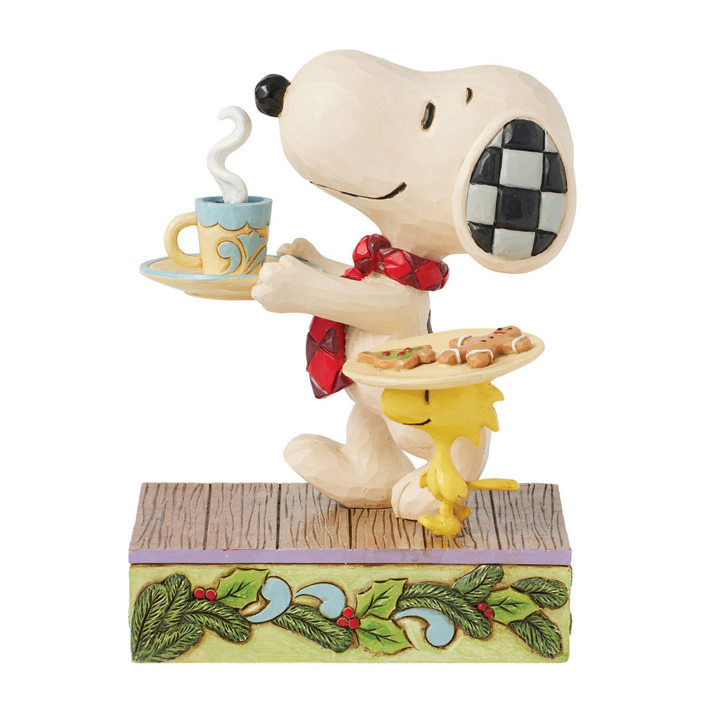 Jim Shore Peanuts Snoopy and Woodstock Cookies for Santa Figurine, 5"