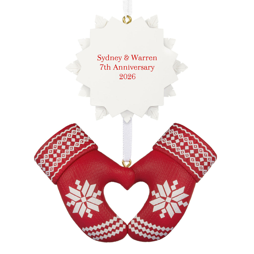 Merry Mittens Personalized Ornament, Custom Text