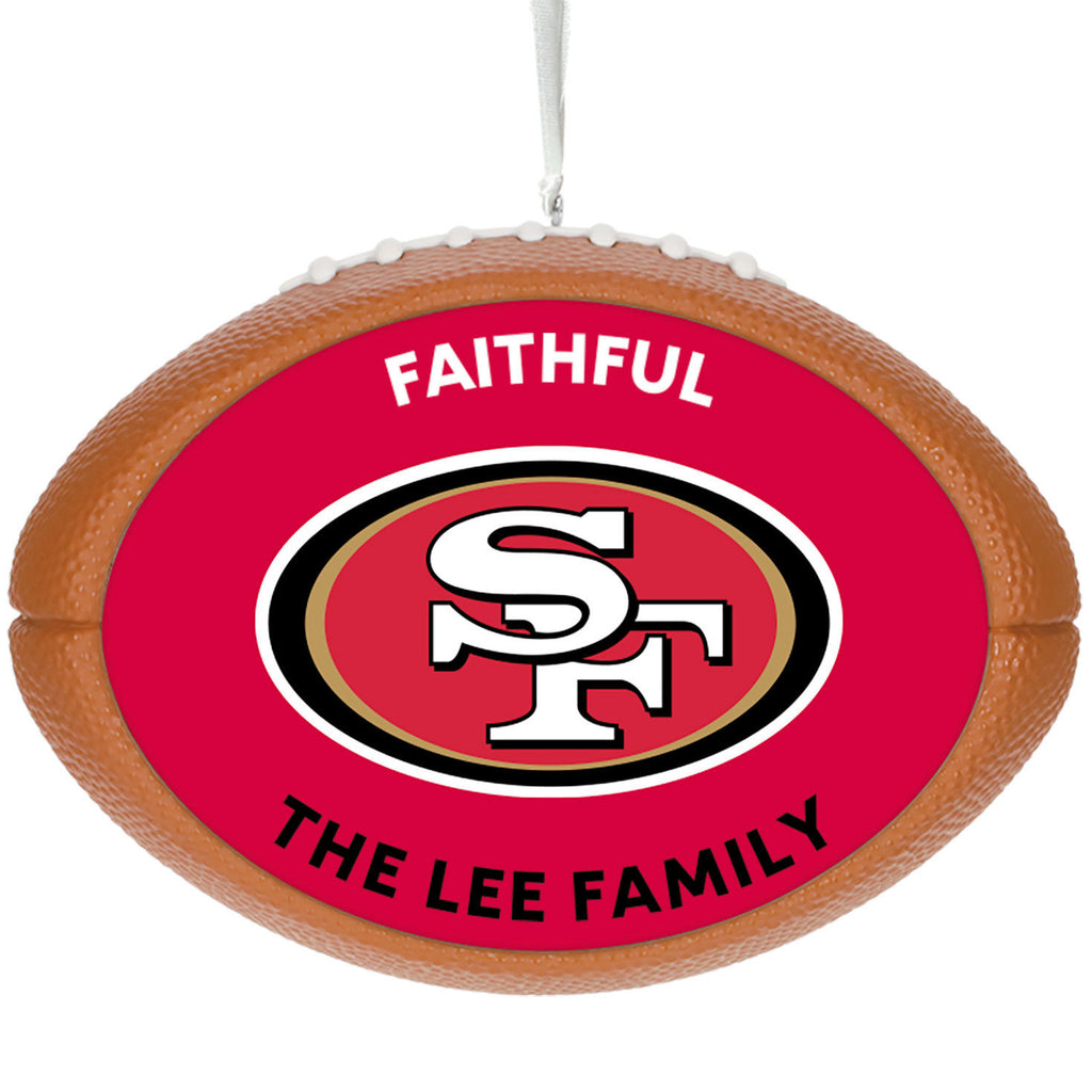 NFL San Francisco 49ers Football Personalized Ornament, Custom Text