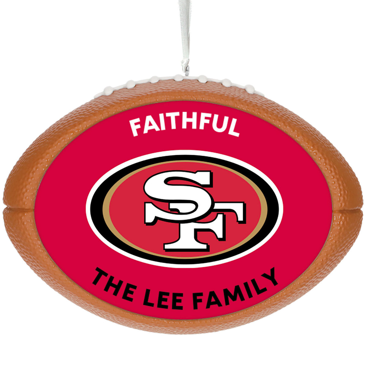 NFL San Francisco 49ers Football Personalized Ornament, Custom Text
