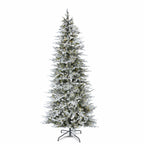 7.5 ft Pre-Lit Natural Cut Flocked Spruce Christmas Tree with 500 Warm White LED Lights and 2270 Tips