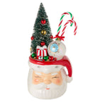Smiling Santa With Tree Light-Up Figurine, 11.25" H