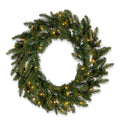 30 in Pre-Lit Natural Cut Saginaw Spruce Wreath with 100 Color-Changing LED Lights