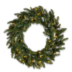 30 in Pre-Lit Natural Cut Saginaw Spruce Wreath with 100 Color-Changing LED Lights