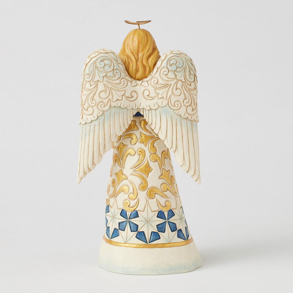 Jim Shore Heartwood Creek Blue and Gold Angel Figurine, 8.46"