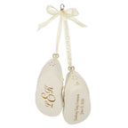 Baby’s First Christmas Monogram Booties Porcelain Personalized Ornament, Custom Text
