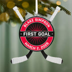 Hockey Star Personalized Ornament, Custom Text