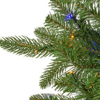 9 ft Pre-Lit Natural Cut Narrow Saginaw Spruce Christmas Tree with 750 Color-Changing LED Lights