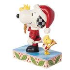 Jim Shore Peanuts Snoopy and Woodstock Santas Figurine, 6.1"