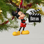 Disney Mickey Mouse With Clapperboard Personalized Ornament, Custom Text