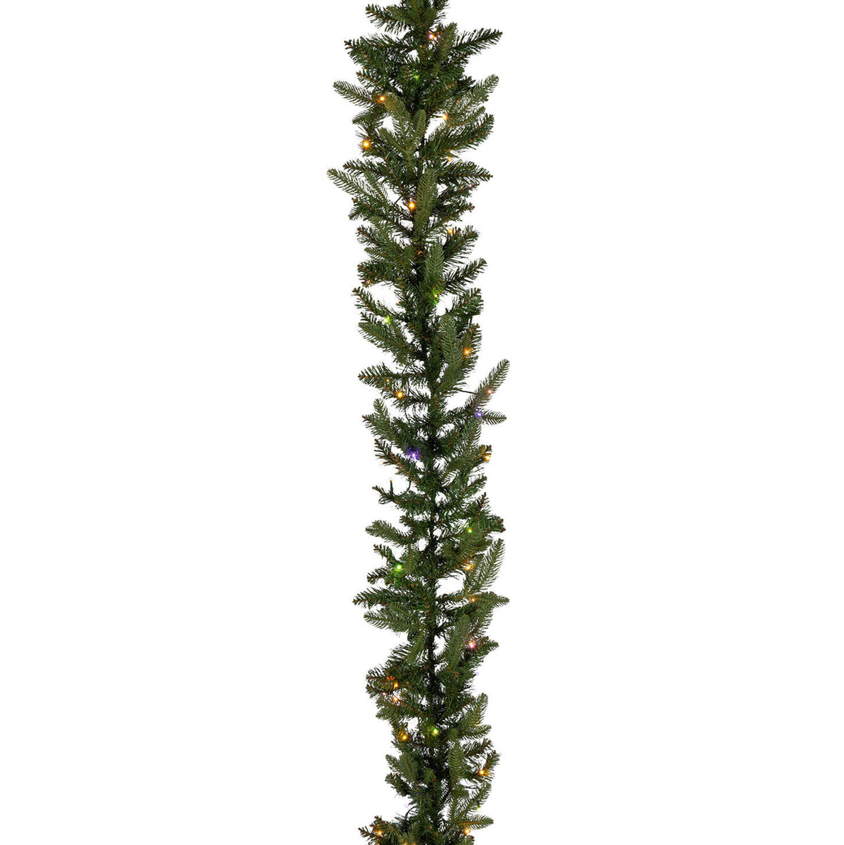 9 ft Pre-Lit Natural Cut Saginaw Spruce Garland with 100 Color-Changing LED Lights