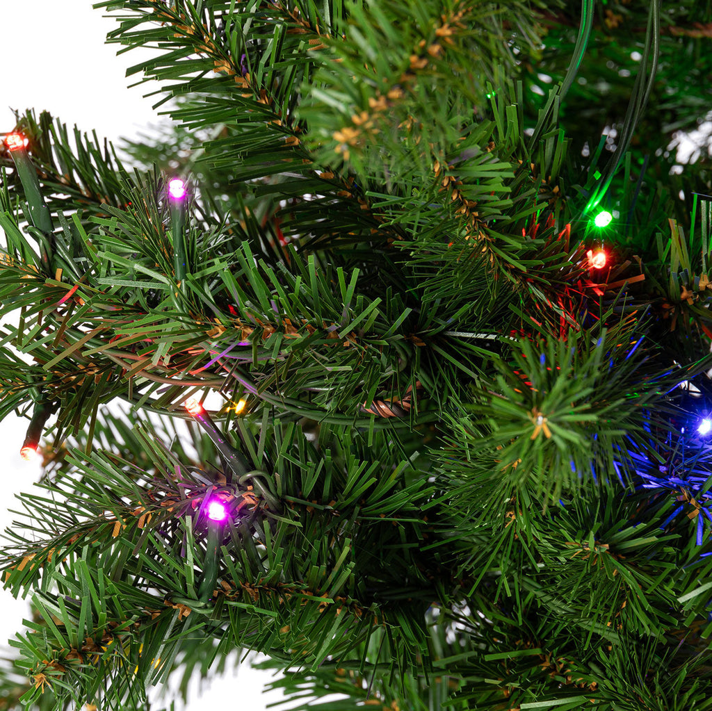 2 ft Pre-Lit Alpine Christmas Tree with 35 Color-Changing LED Lights and 51 Tips