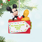 Disney Mickey Mouse Christmas Present Personalized Ornament, Custom Text