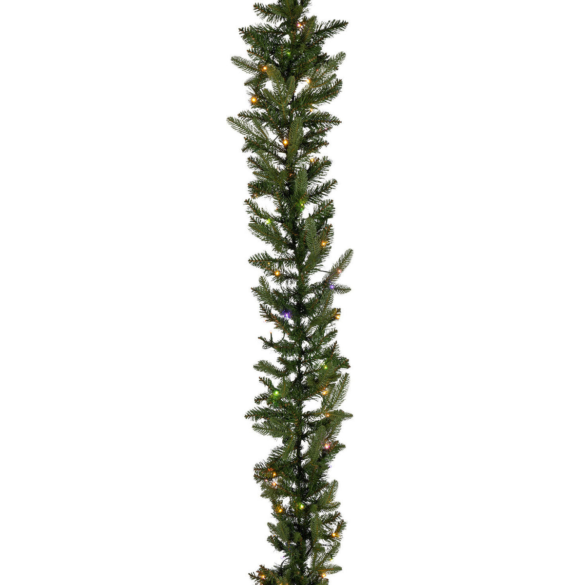 9 ft Pre-Lit Natural Cut Saginaw Spruce Garland with 100 Color-Changing LED Lights