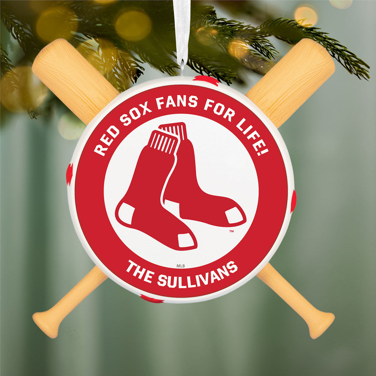 MLB Boston Red Sox™ Baseball Personalized Ornament, Custom Text