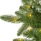 12 ft Pre-Lit Natural Cut Narrow Saginaw Spruce Christmas Tree with 1100 Color-Changing LED Lights