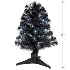 Mini ShowToppers Black Christmas Tree With Light, 17"