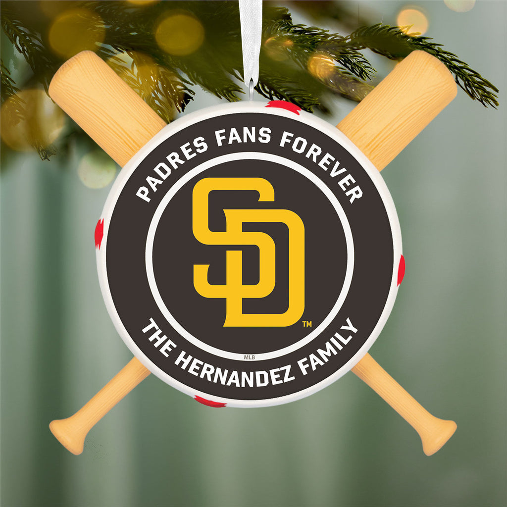 MLB San Diego Padres™ Baseball Personalized Ornament, Custom Text