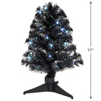 Mini ShowToppers Black Christmas Tree With Light, 17"