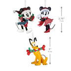 Disney Mickey and Friends Mickey, Minnie and Pluto Hallmark Ornaments, Set of 3