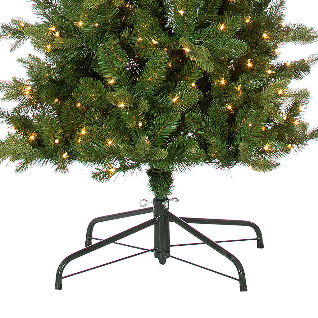 7.5 ft Pre-Lit Natural Cut Narrow Saginaw Spruce Christmas Tree with 450 Color-Changing LED Lights