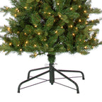 7.5 ft Pre-Lit Natural Cut Narrow Saginaw Spruce Christmas Tree with 450 Color-Changing LED Lights