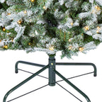 7.5 ft Pre-Lit Natural Cut Flocked Spruce Christmas Tree with 500 Warm White LED Lights and 2270 Tips