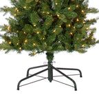 6.5 ft Pre-Lit Natural Cut Narrow Saginaw Spruce Christmas Tree with 300 Color-Changing LED Lights