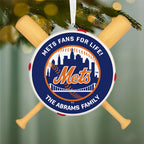 MLB New York Mets™ Baseball Personalized Ornament, Custom Text